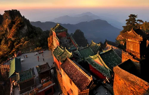 Templo de Wudang vista superior onde deu origem ao Tai Chi Chuan.