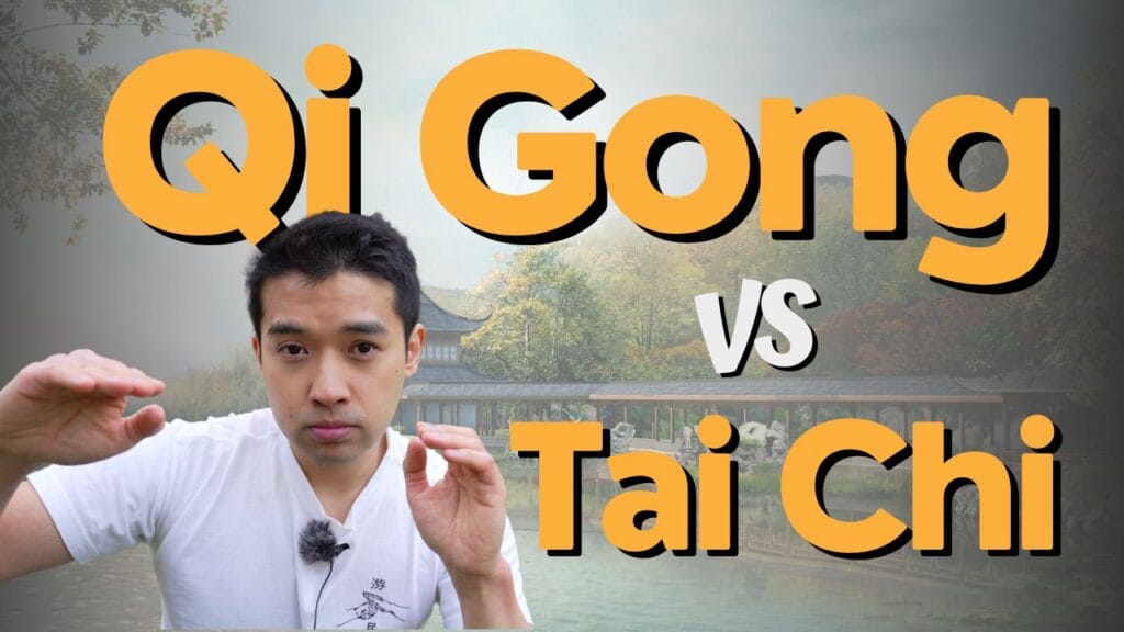Pessoa praticando Tai Chi Chuan e Qi Gong ao ar livre, representando a diferença entre as duas práticas com André Leung