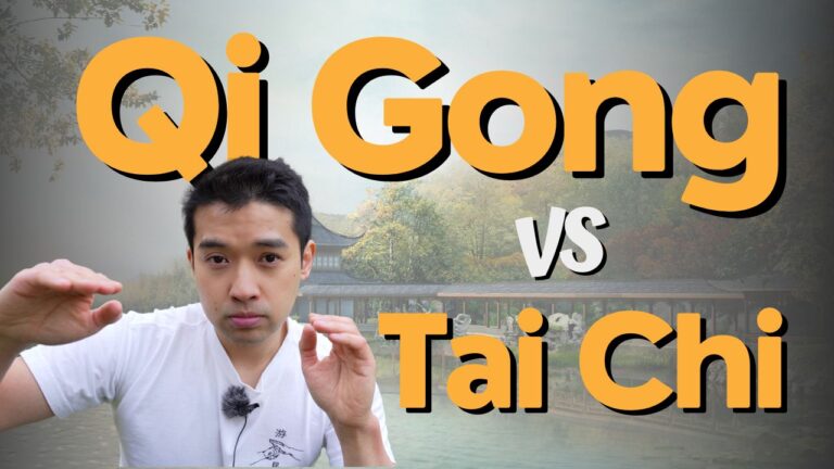 Pessoa praticando Tai Chi Chuan e Qi Gong ao ar livre, representando a diferença entre as duas práticas com André Leung